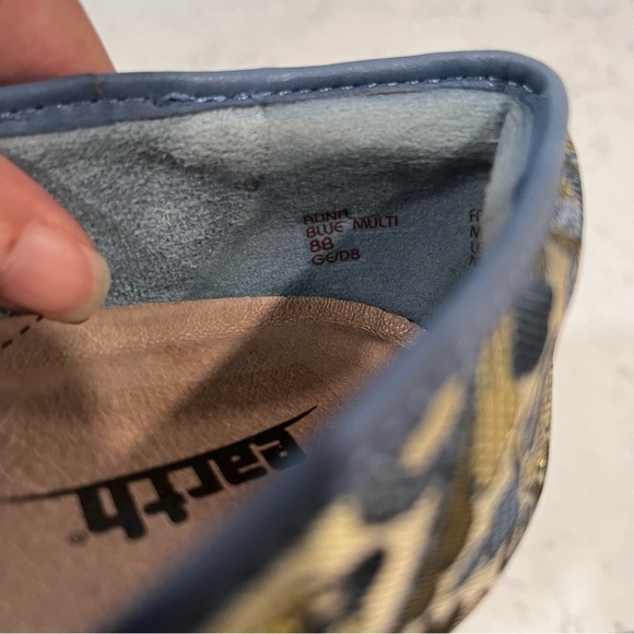 EARTH ALINA METALLIC PRI WOMENS BLUE CANVAS SLIP ON BALLET FLATS SHOES Size 8 - Picture 6 of 12